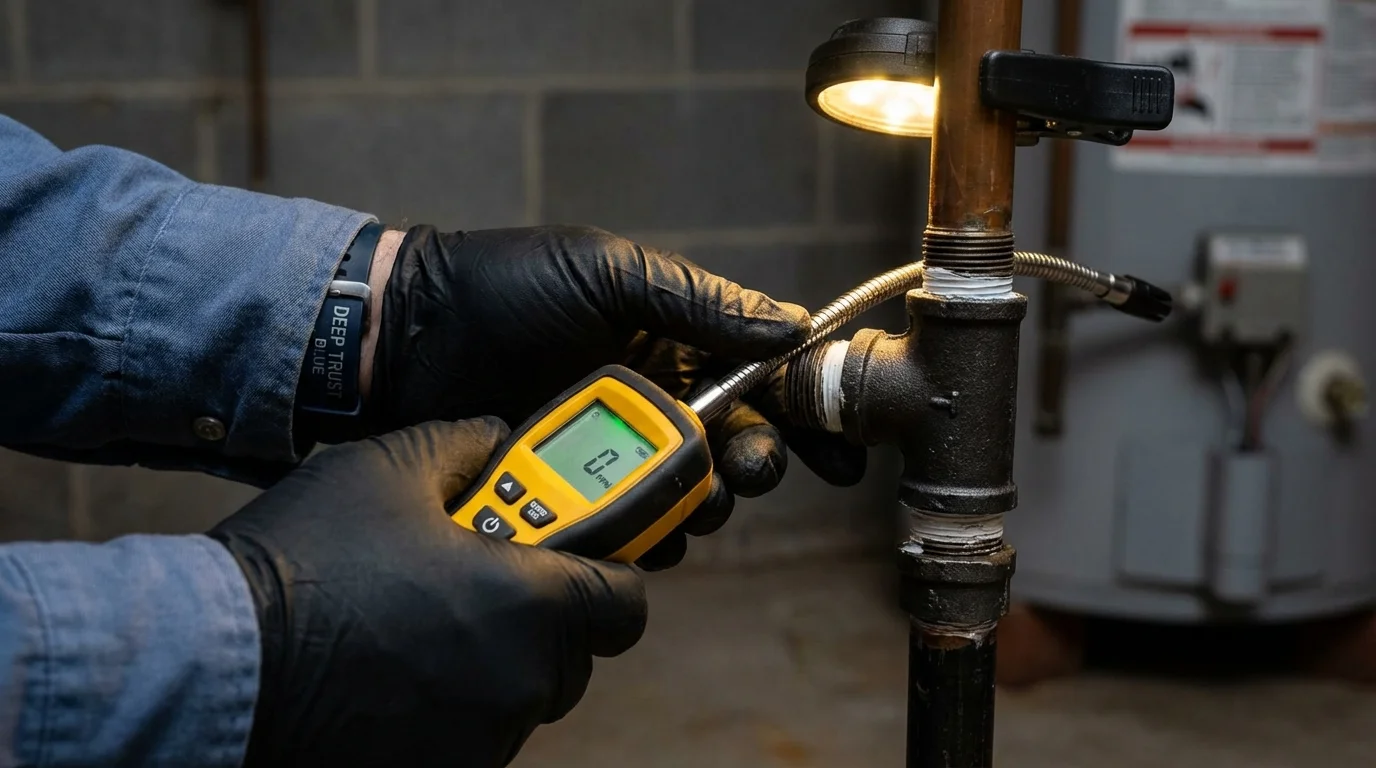 Gas leak detection with electronic sniffer by Johns Plumbing LLC in Cle Elum
